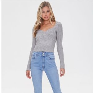 Forever 21 Sweetheart Cable Knit Sweater